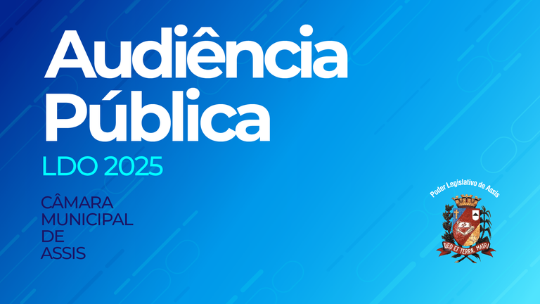 Audiência Pública da LDO será nesta quarta-feira na Câmara Municipal