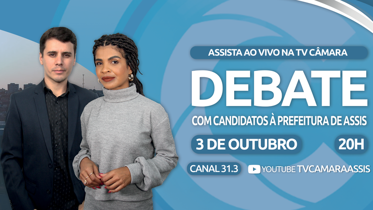 Quinta-feira: TV Câmara de Assis realiza debate entre os candidatos à Prefeitura